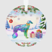 Silken Windhound Weihnachten Ornament (Rückseite)