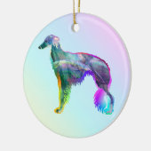Silken Windhound - Wispy Keramik Ornament (Links)