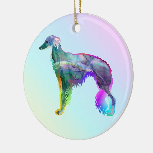 Silken Windhound - Wispy Keramik Ornament (Links)