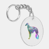 Silken Windhound - Wispy Silken Schlüsselanhänger (Vorderseite links)