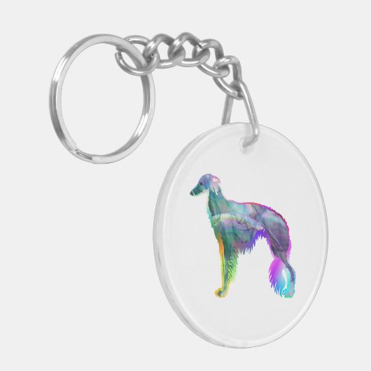 Silken Windhound - Wispy Silken Schlüsselanhänger (Vorderseite links)