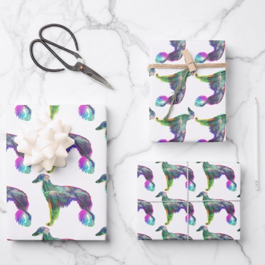 Silken Windhound Wrapping Paper Geschenkpapier Set (Vorderseite)