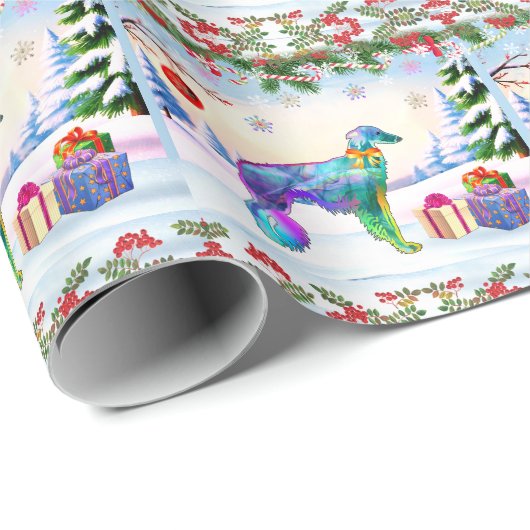 Silken Windhound X-mas Geschenkpapier (Rolleneckpunkt)