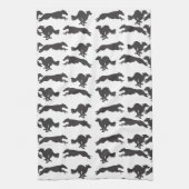 Silken Windhounds laufen Geschirrtuch (Vertikal)