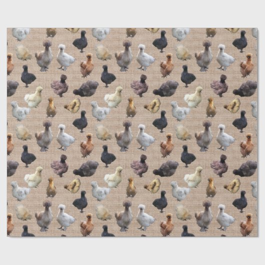 Silkie Bantam Burlap Chickens Geschenkpapier (Flach)