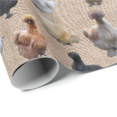 Silkie Bantam Burlap Chickens Geschenkpapier (Rolleneckpunkt)