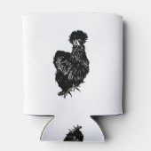 Silkie Bantam Chicken Line Zeichnend Dosenkühler (Rückseite)