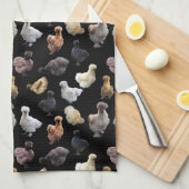 Silkie Bantam Chickens Geschirrtuch (Viertel Falte)