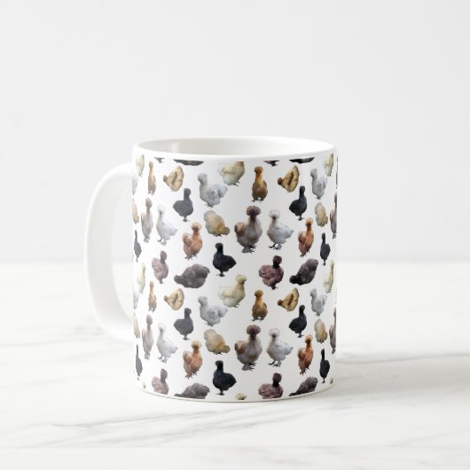 Silkie Bantam Chickens Kaffeetasse (Vorderseite Links)