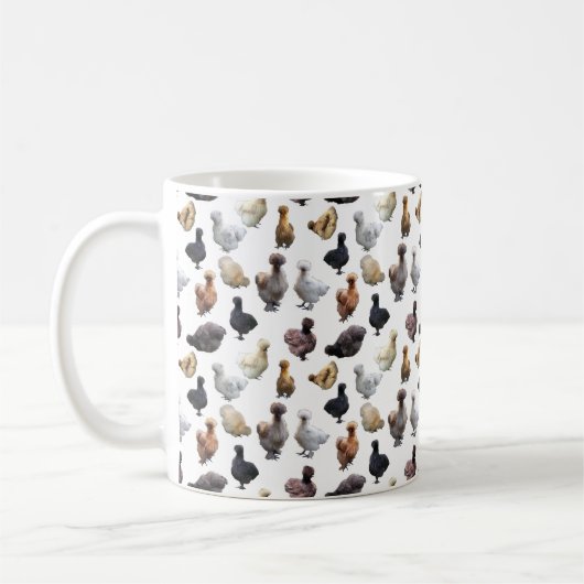Silkie Bantam Chickens Kaffeetasse (Links)