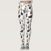 Silkie Bantam Chickens Leggings (Vorderseite)