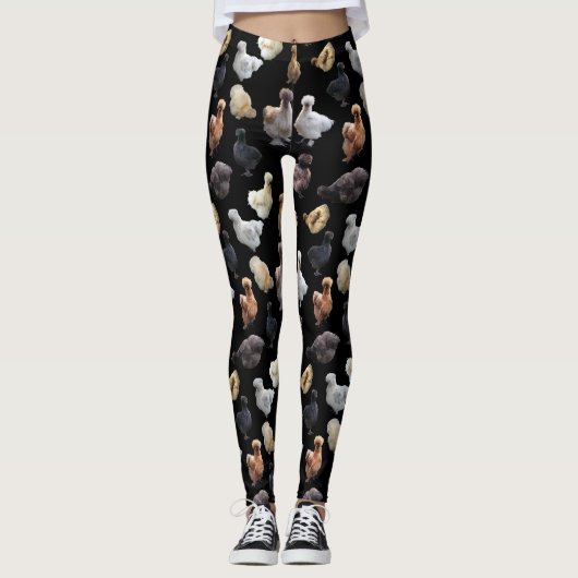 Silkie Bantam Chickens Leggings (Vorderseite)