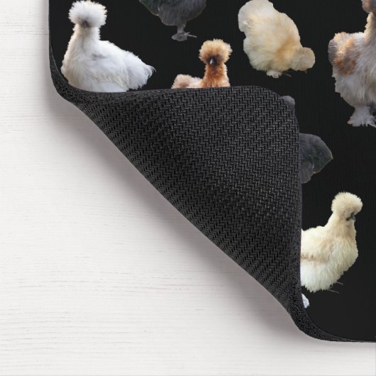 Silkie Bantam Chickens Mousepad (Ecke)