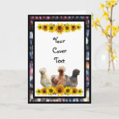 Silkie Bantam Sonnenblumen Rainbow Mais Gruß Karte (Gelbe Blume)