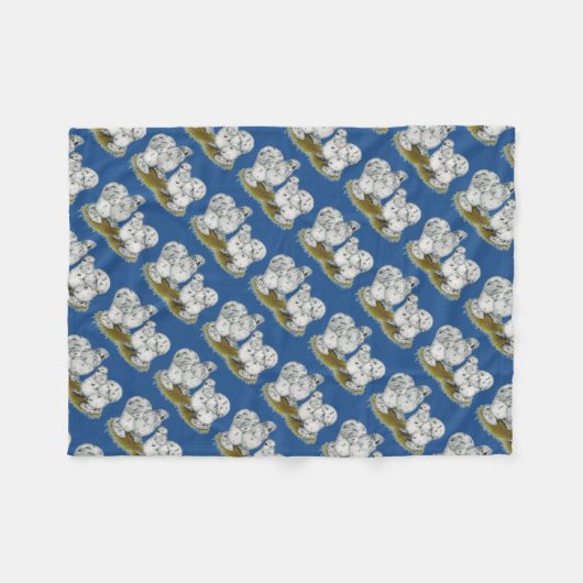 Silkie Bantam Splash Chickens Fleecedecke (Vorderseite (Horizontal))