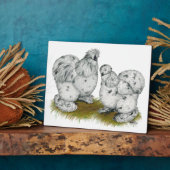 Silkie Bantam Splash Chickens Fotoplatte (Seite)