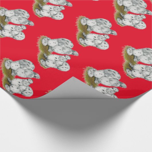 Silkie Bantam Splash Chickens Geschenkpapier (Ecke)