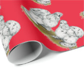 Silkie Bantam Splash Chickens Geschenkpapier (Rolleneckpunkt)