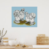 Silkie Bantam Splash Chickens Poster (Küche)