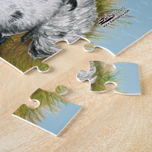 Silkie Bantam Splash Chickens Puzzle (Seite)