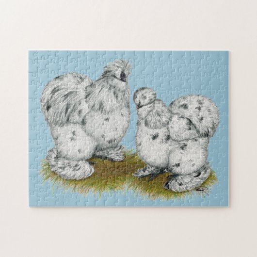 Silkie Bantam Splash Chickens Puzzle (Horizontal)