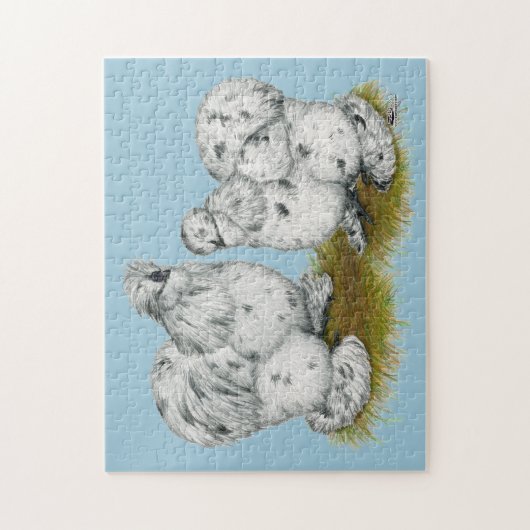 Silkie Bantam Splash Chickens Puzzle (Vertikal)