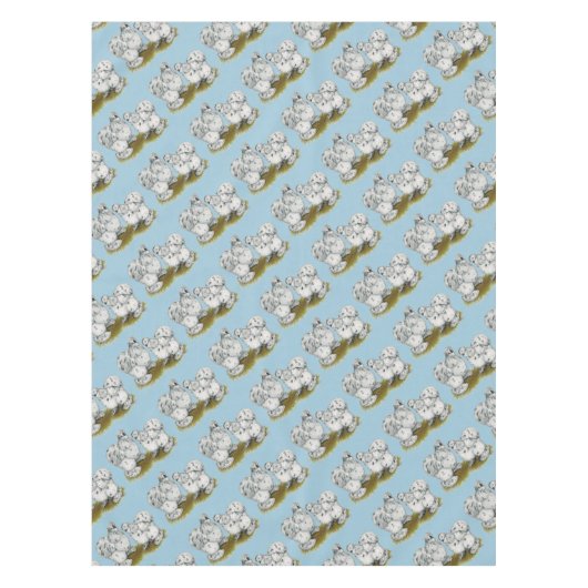 Silkie Bantam Splash Chickens Tischdecke (Vorderseite)