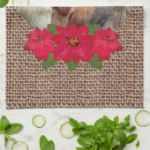 Silkie Bantam Weihnachtsgebäck Weihnachtsmannmütze Geschirrtuch (Gefaltet)