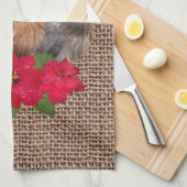 Silkie Bantam Weihnachtsgebäck Weihnachtsmannmütze Geschirrtuch (Viertel Falte)