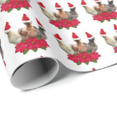 Silkie Bantams Weihnachtsmannmütze Weihnachten Geschenkpapier (Rolleneckpunkt)