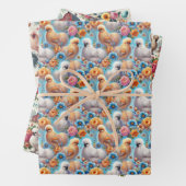 Silkie Chicken 3-Blatt Flachpapier Set Geschenkpapier Set (Beispiel)