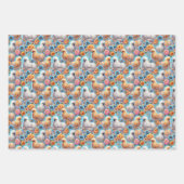 Silkie Chicken 3-Blatt Flachpapier Set Geschenkpapier Set (Vorderseite)