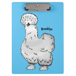 Silkie chicken cartoon illustration  klemmbrett