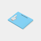 Silkie chicken cartoon illustration post-it klebezettel (angewinkelt)