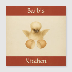 Silkie Chicken Chick Kühlschrank Magnet Card