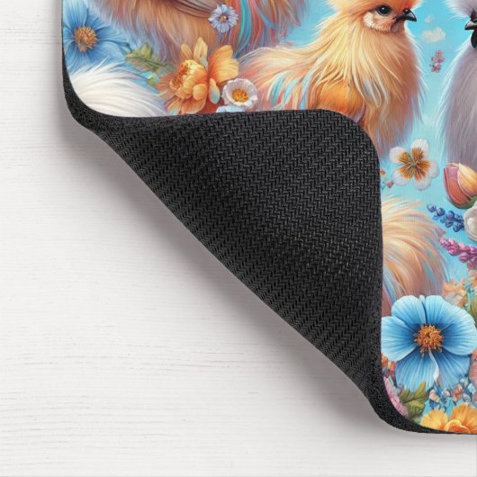 Silkie Chicken farbenfrohe Backwaren & Niedliche M Mousepad (Ecke)
