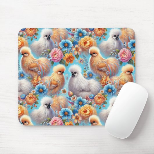 Silkie Chicken farbenfrohe Backwaren & Niedliche M Mousepad (Mit Mouse)