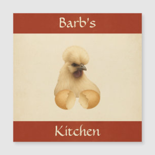 Silkie Chicken Hen Kühlschrank Magnet Card