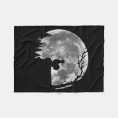 Silkie Chicken Moon Silhouette Funny Lazy Hallowee Fleecedecke (Vorderseite (Horizontal))