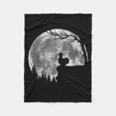 Silkie Chicken Moon Silhouette Funny Lazy Hallowee Fleecedecke (Vorderseite)