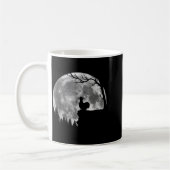 Silkie Chicken Moon Silhouette Funny Lazy Hallowee Kaffeetasse (Links)