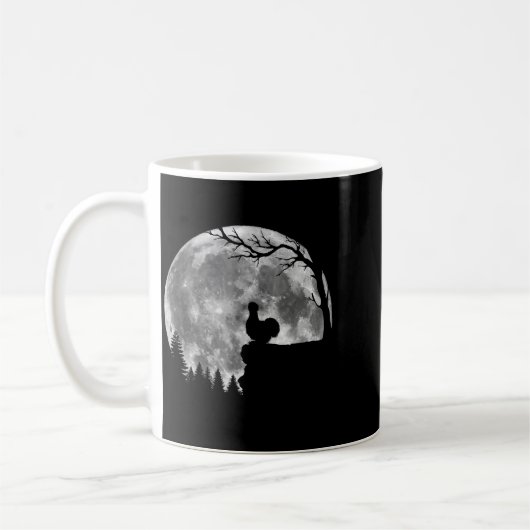 Silkie Chicken Moon Silhouette Funny Lazy Hallowee Kaffeetasse (Links)