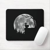 Silkie Chicken Moon Silhouette Funny Lazy Hallowee Mousepad (Mit Mouse)