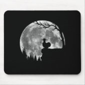 Silkie Chicken Moon Silhouette Funny Lazy Hallowee Mousepad (Vorne)