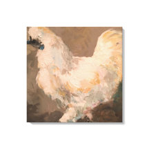 Silkie Chicken Stretched Leinwand Painting by Jac