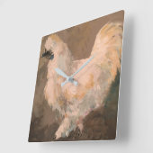 Silkie Chicken Wall Clock Quadratische Wanduhr (Winkel)