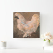 Silkie Chicken Wall Clock Quadratische Wanduhr (Zuhause)