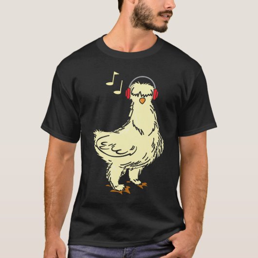 Silkie Chicken Wear Headphone T-Shirt (Vorderseite)