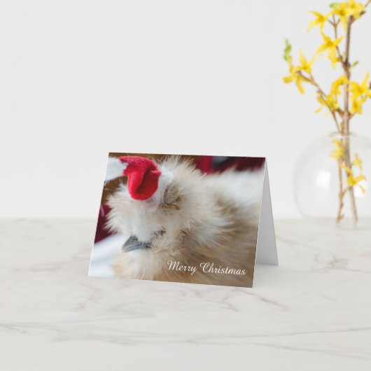 Silkie Chicken Weihnachtskarte Karte (Gelbe Blume)