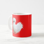 Silkie-Huhn auf Rot Kaffeetasse (Vorderseite Links)